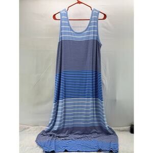 Calvin Klein women’s blue & white striped L sun dress great for travel or casual